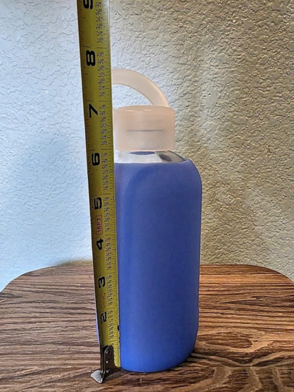 BKR Little Glass Water Travel Bottle Blue Periwinkle Silicone Sleeve 500mL 16oz - Picture 5 of 5